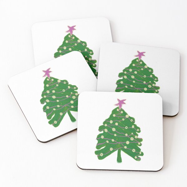 Item preview, Scribble Christmas tree (green, pink white background) designed and sold by MentaLee.