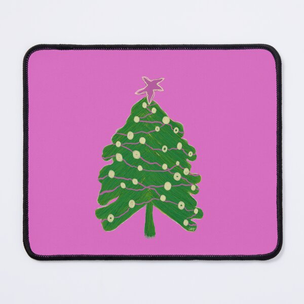 Item preview, Scribble Christmas tree (green, pink, pink background) designed and sold by MentaLee.