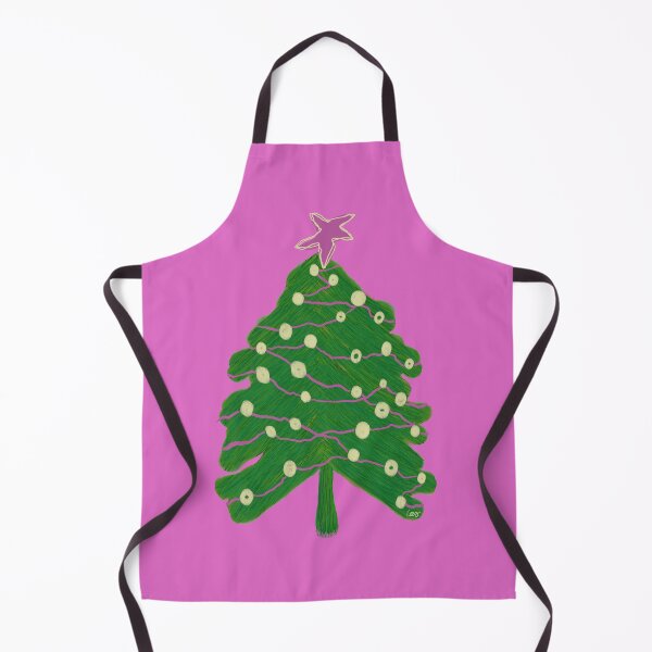 Item preview, Scribble Christmas tree (green, pink, pink background) designed and sold by MentaLee.