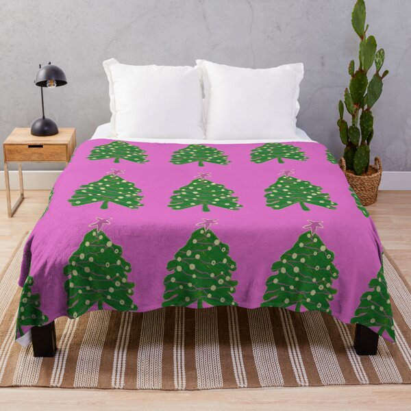 Item preview, Scribble Christmas tree (green, pink, pink background) designed and sold by MentaLee.