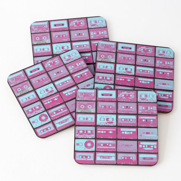 Item preview, Best Of 80's Retro Vintage Set Of Turquoise Pink Cassette Music Mixtapes  designed and sold by Vibbin4Life33.