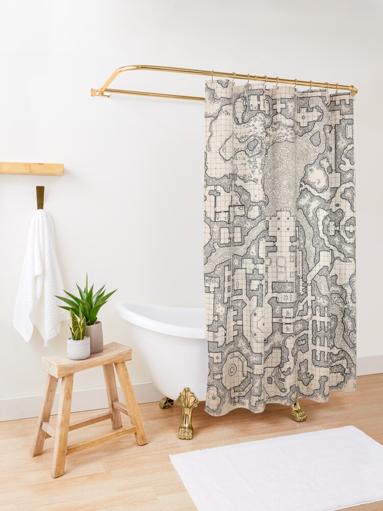 Alternate view of The Winter Tombs - a massive dungeon complex by Dyson Logos Shower Curtain