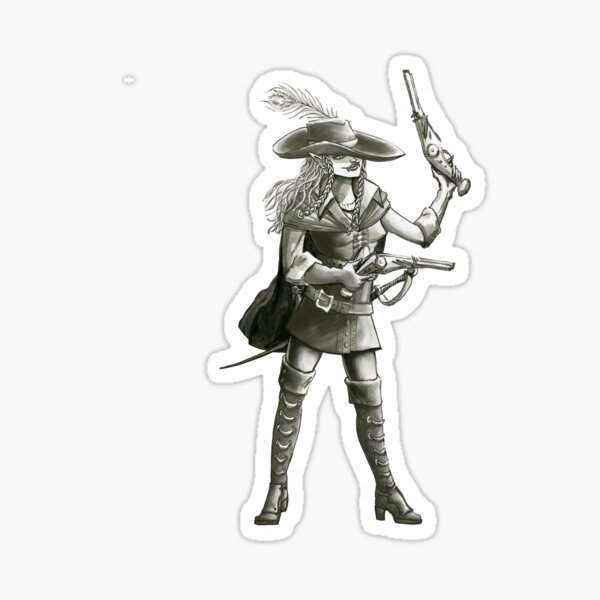 Two Pistols are better than One Sword Sticker
