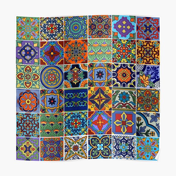 Talavera Tiles multicolor Poster
