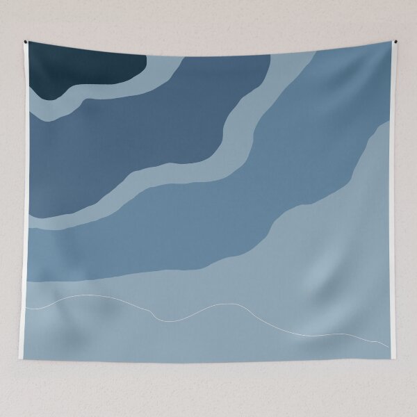 Item preview, Flow of nature print blue designed and sold by -eyesee.