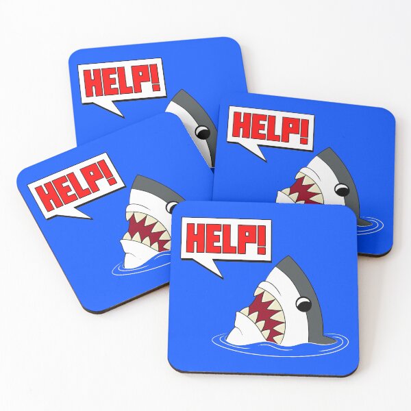 Item preview, Funny Drowning Shark calling for help Illustration designed and sold by ProdbyNiECO.