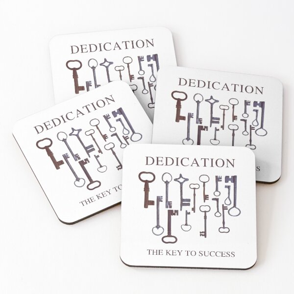 Item preview, DEDICATION - The Key to Success - Antique / vintage keys - minimalist white designed and sold by Art4Motivation.