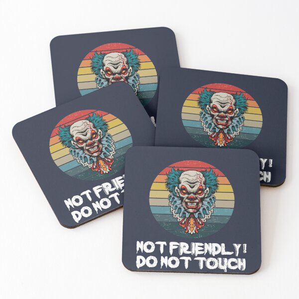 Item preview, Not Friendly Do Not Touch - Social Distancing Retro Vintage Sunset Scary Clown Design Gift Idea For Halloween designed and sold by Prince - Bestseller ★★★★★.