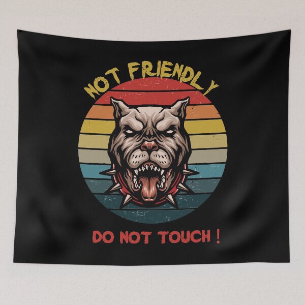 Item preview, Retro Vintage Sunset Not Friendly Do Not Touch - Funny Social Distancing Dog Design Gift Idea For Halloween designed and sold by Prince - Bestseller ★★★★★.