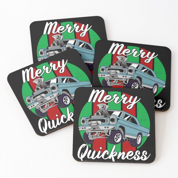 Item preview, Merry Quickness Funny Christmas Vintage Hotrod Muscle Car designed and sold by CharJens.