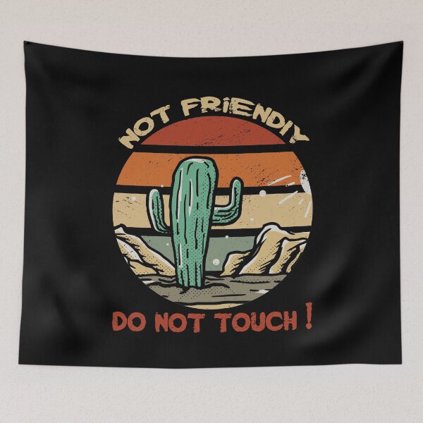 Item preview, Not Friendly Do Not Touch - Funny Social Distancing Retro Vintage Subset Cactus Design Gift Idea designed and sold by Prince - Bestseller ★★★★★.