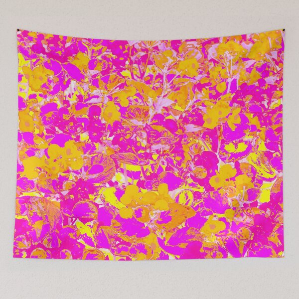 Aperçu de l'œuvre Motifs floraux avec le bégonia rose et jaune créée et vendue par IraNiva.