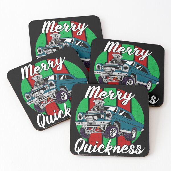 Item preview, Merry Quickness Funny Christmas Vintage Hotrod Muscle Car designed and sold by CharJens.