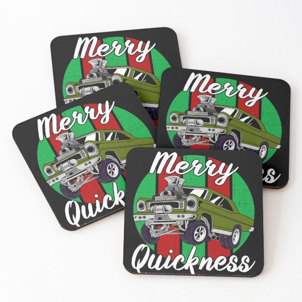 Item preview, Merry Quickness Funny Christmas Vintage Hotrod Muscle Car designed and sold by CharJens.