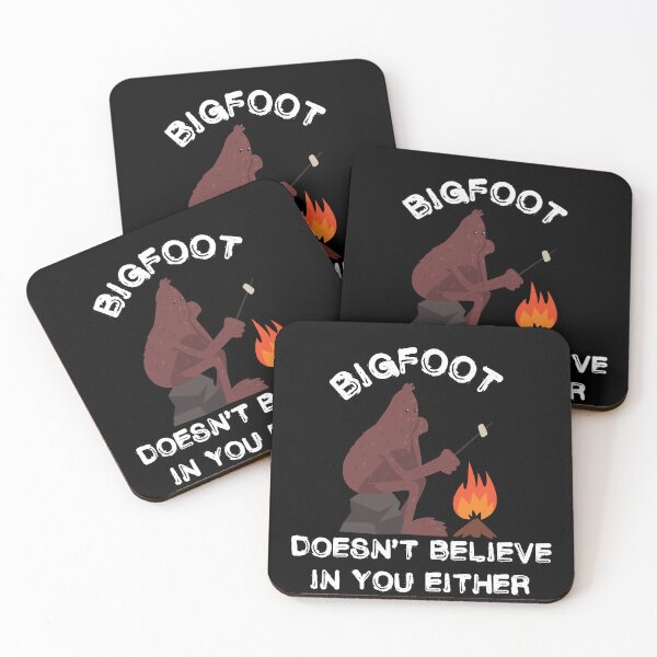 Item preview, Bigfoot Doesn't Believe In You Either Campfire In Black designed and sold by LuckyKermit.