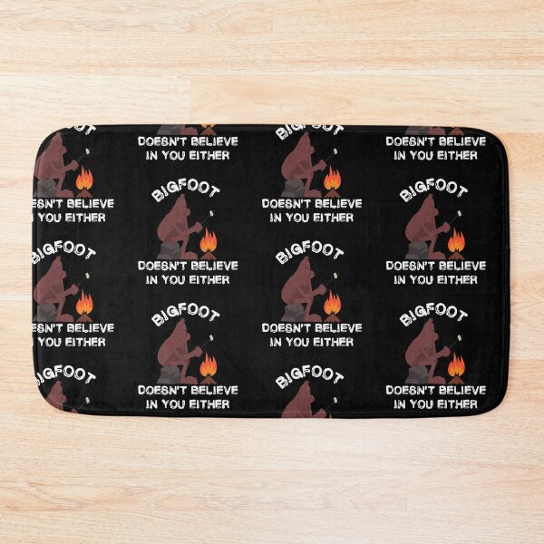 Item preview, Bigfoot Doesn't Believe In You Either Campfire In Black designed and sold by LuckyKermit.