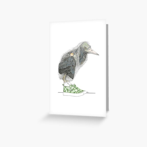 Item preview, Juvenile Green Heron in Camo Sneakers designed and sold by JimsBirds.
