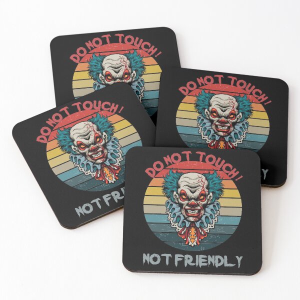 Item preview, Not Friendly Do Not Touch - Social Distancing Retro Vintage Sunset Scary Clown Design Gift Idea For Halloween designed and sold by Prince - Bestseller ★★★★★.