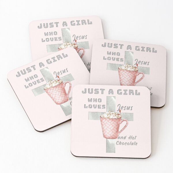 Item preview, Just A Girl Who Loves Jesus and Hot Chocolate designed and sold by TheKingdomAttic.