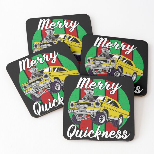 Item preview, Merry Quickness Funny Christmas Vintage Hotrod Muscle Car designed and sold by CharJens.