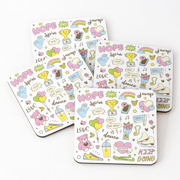 Item preview, Cute Figure Skating Doodles (White Background) designed and sold by TripleTriple.
