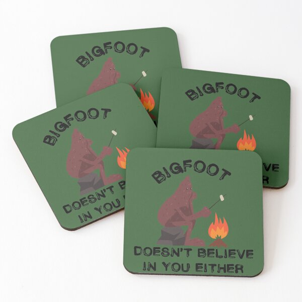 Item preview, Bigfoot Doesn't Believe In You Either Campfire In Green designed and sold by LuckyKermit.