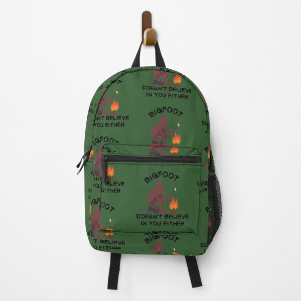 Item preview, Bigfoot Doesn't Believe In You Either Campfire In Green designed and sold by LuckyKermit.