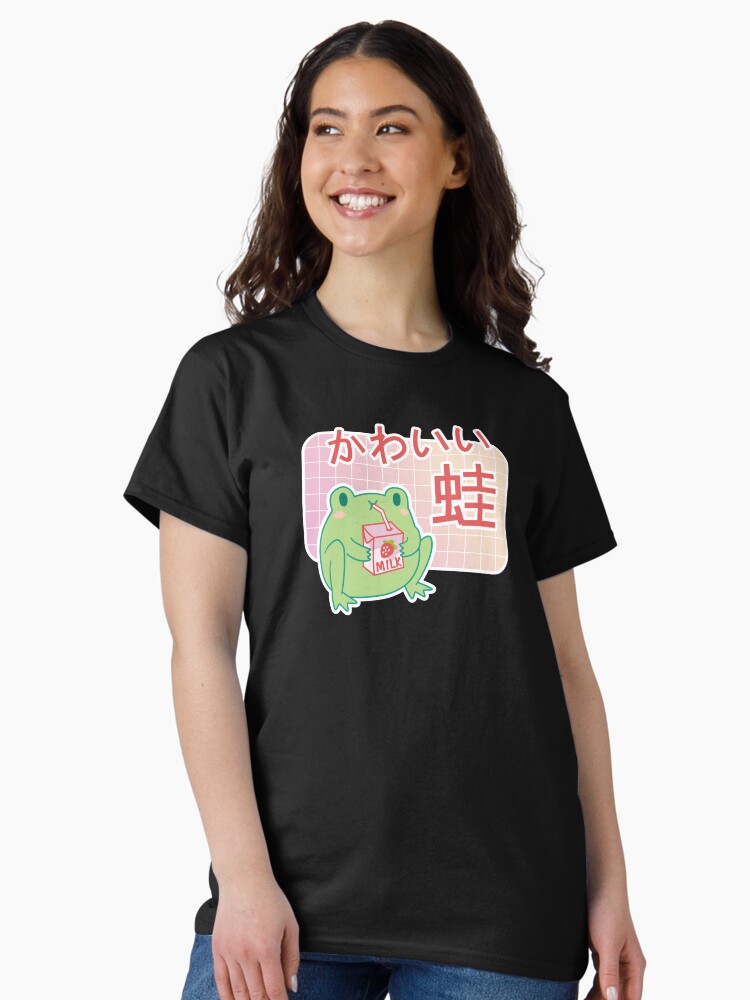 Thumbnail 2 of 7, Classic T-Shirt, Kawaii Strawberry Milk Frog designed and sold by ElectricFangs.