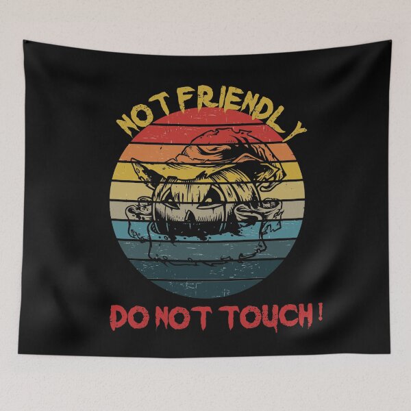Item preview, Copy of Not Friendly Do Not Touch - Social Distancing Retro Vintage Sunset Scary Pumpkin Design Gift Idea For Halloween designed and sold by Prince - Bestseller ★★★★★.