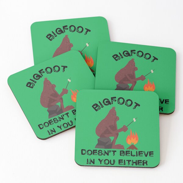 Item preview, Bigfoot Doesn't Believe In You Either Campfire In Light Green designed and sold by LuckyKermit.