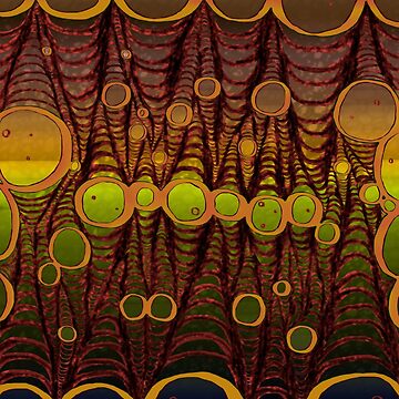Artwork thumbnail, Abstract Circles Pattern Orange Green and Tropical Colors by BlazeraptorGirl