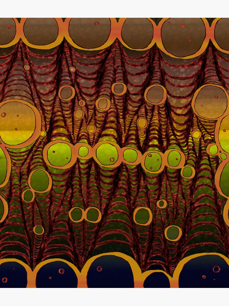 Thumbnail 3 of 3, Sticker, Abstract Circles Pattern Orange Green and Tropical Colors designed and sold by BlazeraptorGirl.