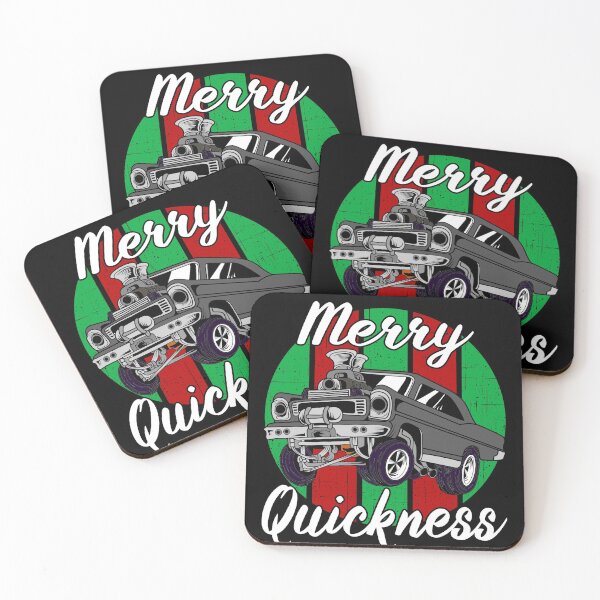 Item preview, Merry Quickness Funny Christmas Vintage Hotrod Muscle Car designed and sold by CharJens.
