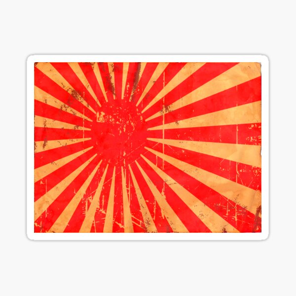 Retro Japanese Flag Sticker For Sale By Famousartwork Redbubble