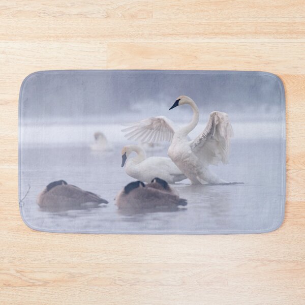 Item preview, Trumpeter Swans in the mist. designed and sold by Michael Cummings.