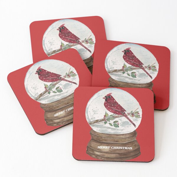 Item preview, Merry Christmas Cardinal Snow Globe designed and sold by LCRobertsonArt.