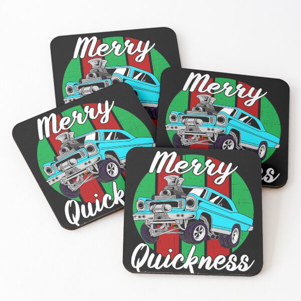 Item preview, Merry Quickness Funny Christmas Vintage Hotrod Muscle Car designed and sold by CharJens.