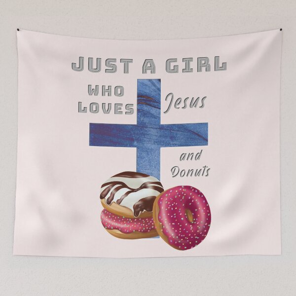 Item preview, Just A Girl Who Loves Jesus and Donuts! designed and sold by TheKingdomAttic.