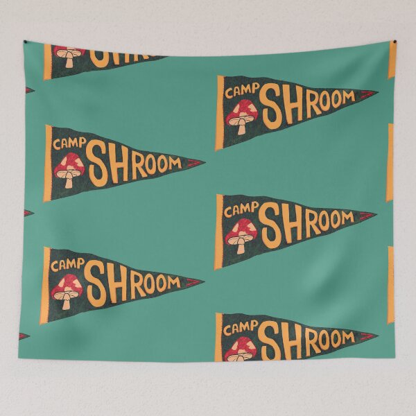 Item preview, Camp Shroom Pennant designed and sold by Lucie Jamais.