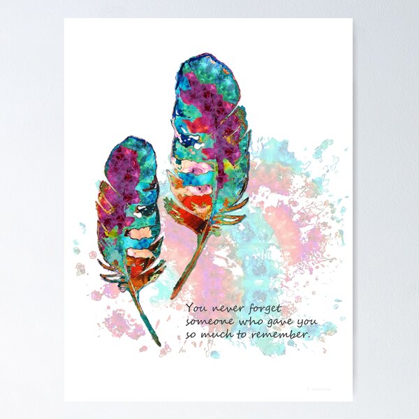 Item preview, Never Forget Colorful Feather Comforting Art designed and sold by Sharon Cummings Art.