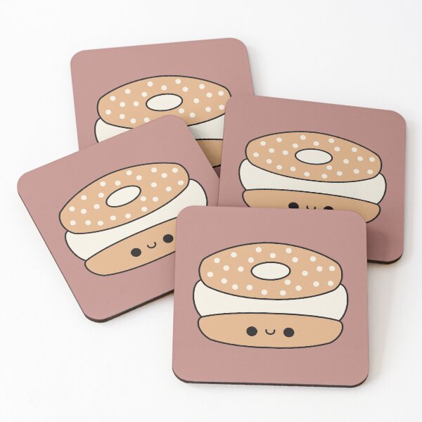 Item preview, Cute Kawaii Cream Cheese Bagel designed and sold by KawaiiByDice.