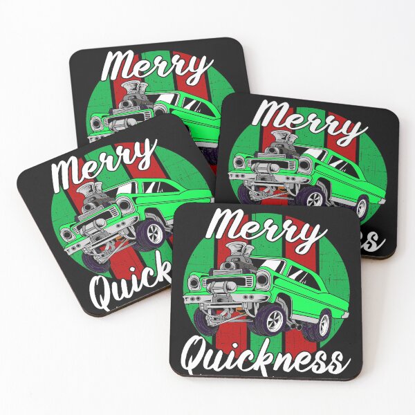 Item preview, Merry Quickness Funny Christmas Vintage Hotrod Muscle Car designed and sold by CharJens.