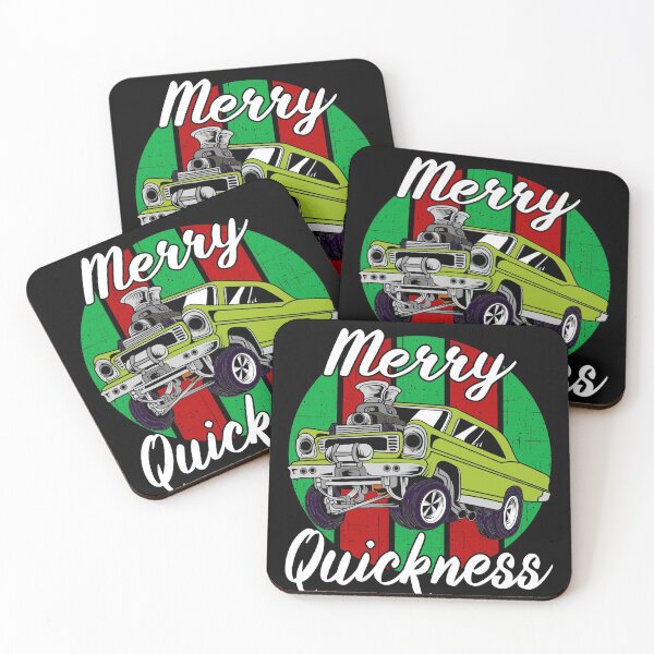 Item preview, Merry Quickness Funny Christmas Vintage Hotrod Muscle Car designed and sold by CharJens.