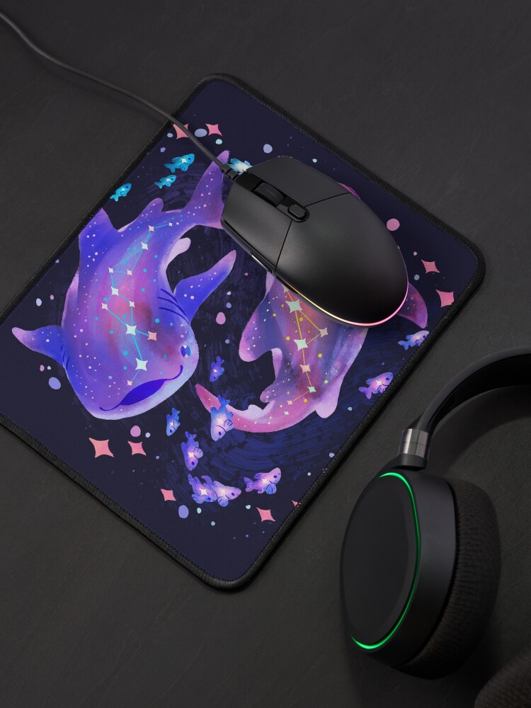 Thumbnail 4 of 5, Mouse Pad, Cosmic Whale Shark designed and sold by Requinoesis.