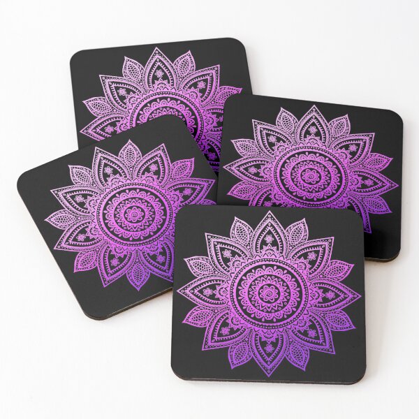 Item preview, Mandala Mehndi Henna Inspired Pink Fuscia Gradient Design Decorative asthetic Pattern designed and sold by CreatedbyJR.