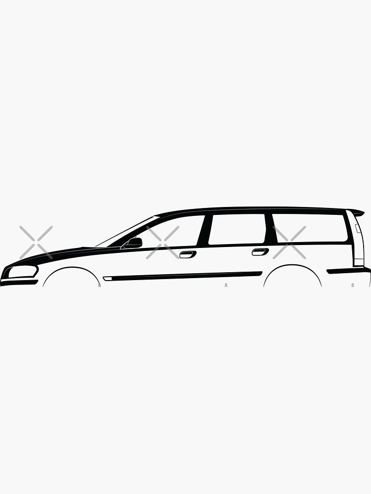 V70 R (2000) Silhouette Sticker for Sale by in-transit