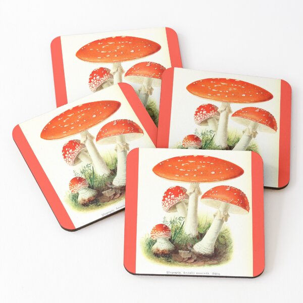 Item preview, Antique Mushrooms Red designed and sold by collageDP.