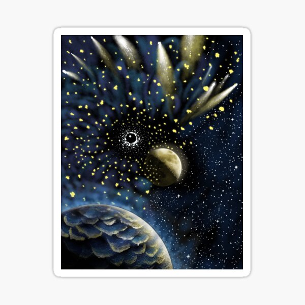 Vista previa del artículo con la obra «pájaro estrellado», diseñado y vendido por AlirizaCAKIR.