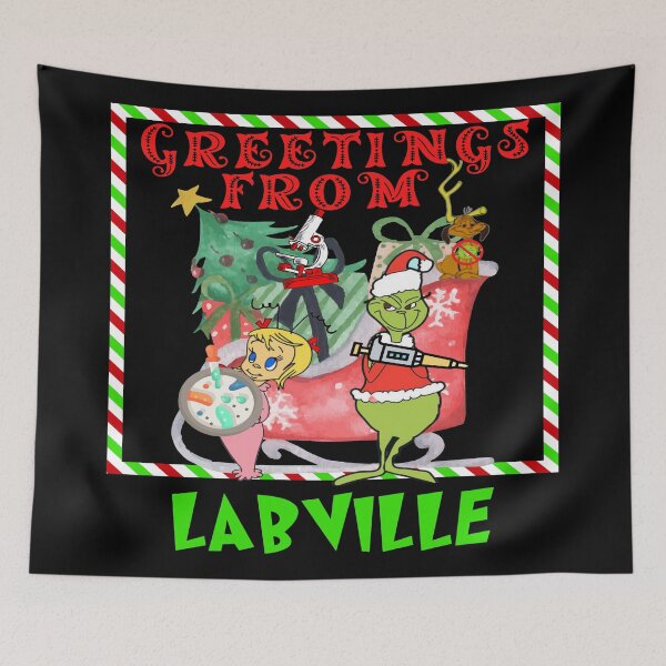 Item preview, GREETINGS FROM LABVILLE CHRISTMAS MEDICAL LAB SCIENTIST TECH SCIENTIST MICROBIOLOGY designed and sold by Hippiesole.