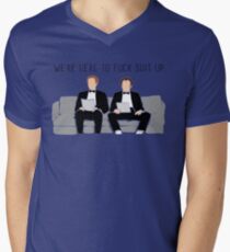 Camiseta para hombre de cuello en v Step Brothers - Estamos aquí para joder mierda